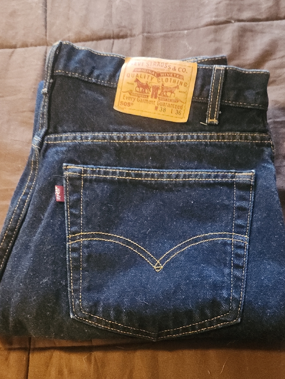 Levi's Men's Dark Blue Straight Leg Denim Jeans
